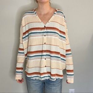 Cozy striped button down